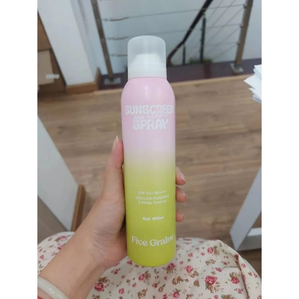 Five Grains Sunscreen Spray: Instant Tone-Up & Anti-Aging Pro-Xylane – High Protection SPF 50+ (160ml)
