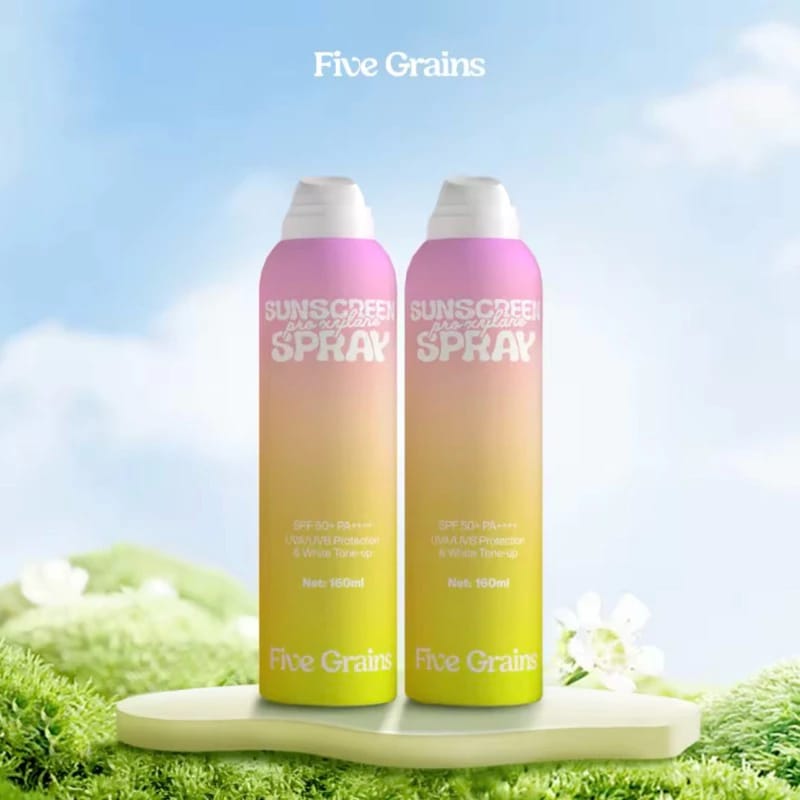 Five Grains Sunscreen Spray: Instant Tone-Up & Anti-Aging Pro-Xylane – High Protection SPF 50+ (160ml)