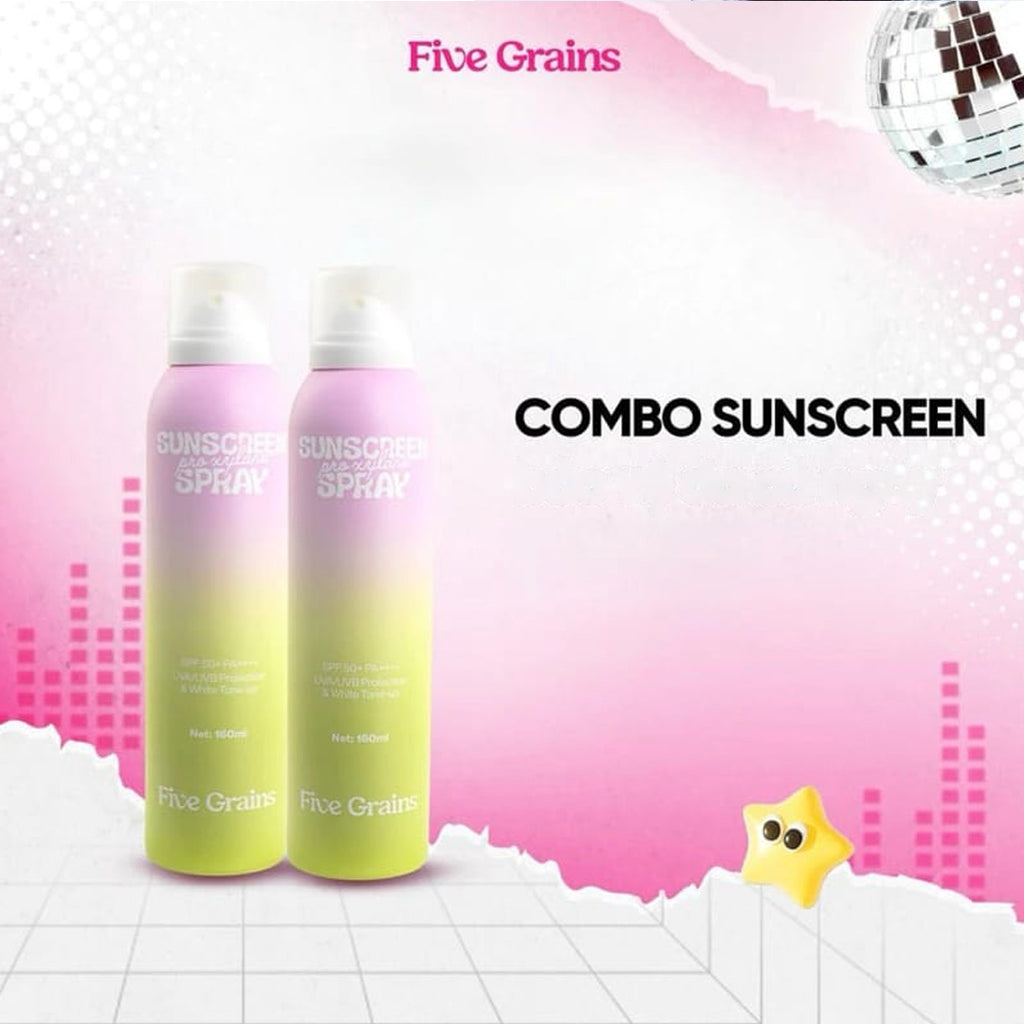 Five Grains Sunscreen Spray: Instant Tone-Up & Anti-Aging Pro-Xylane – High Protection SPF 50+ (160ml)