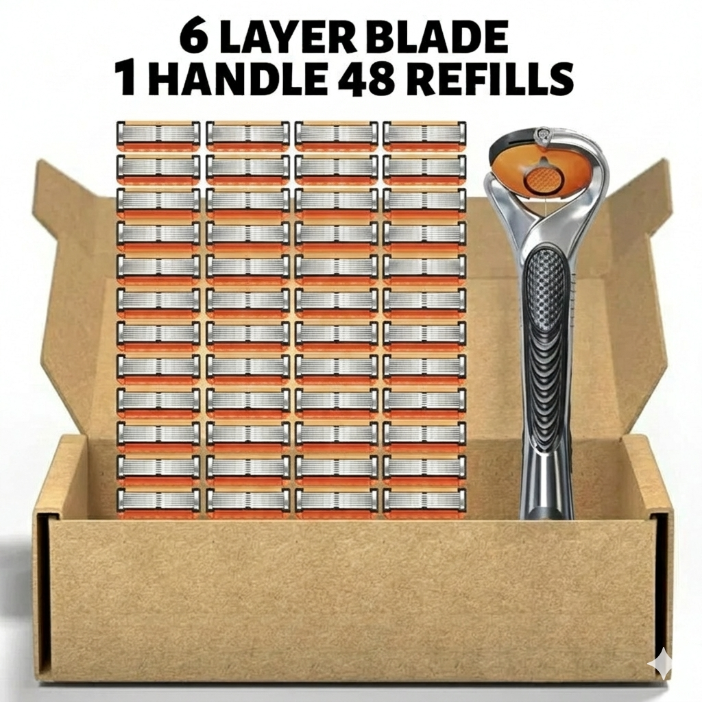 Smart Shave Pro Kit – Includes Free Handle + 48 High-Performance Razor Refills